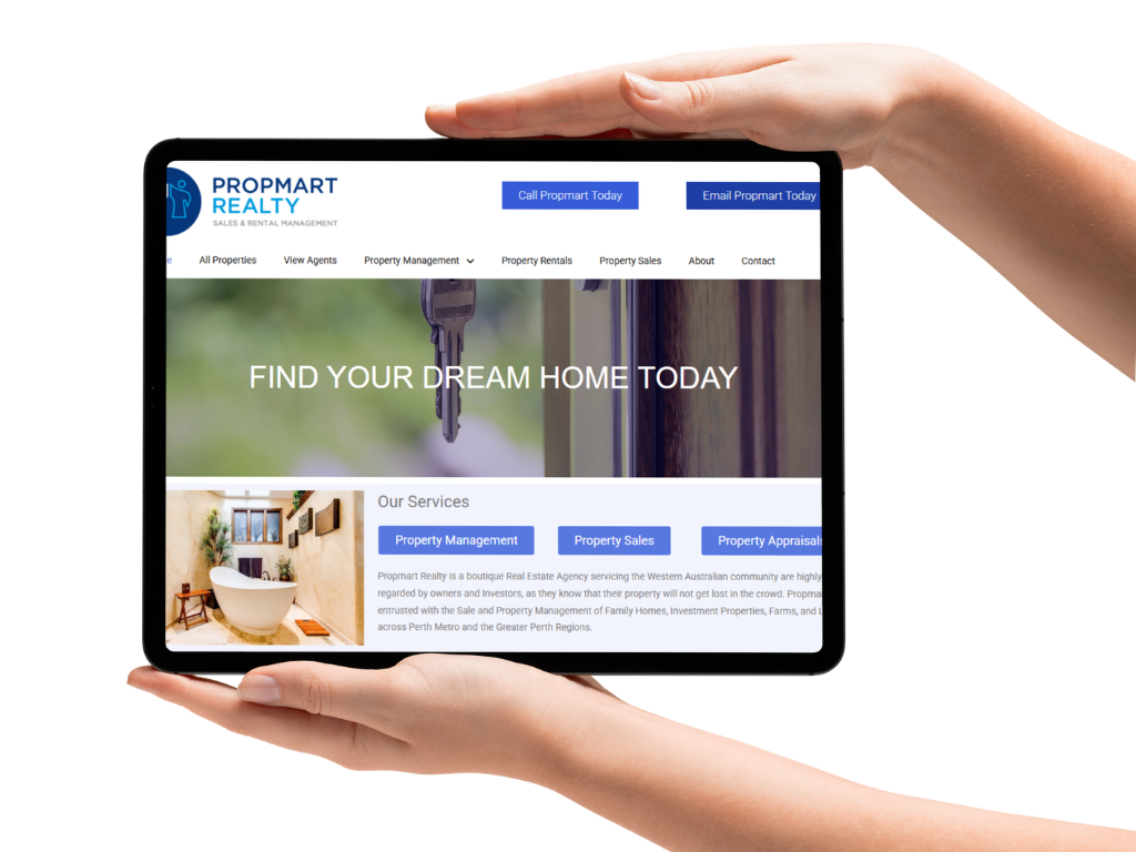 Propmart Real Estate Website build tradie website perth