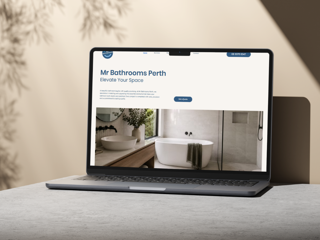 Mr Bathrooms Perth Website build tradie website perth